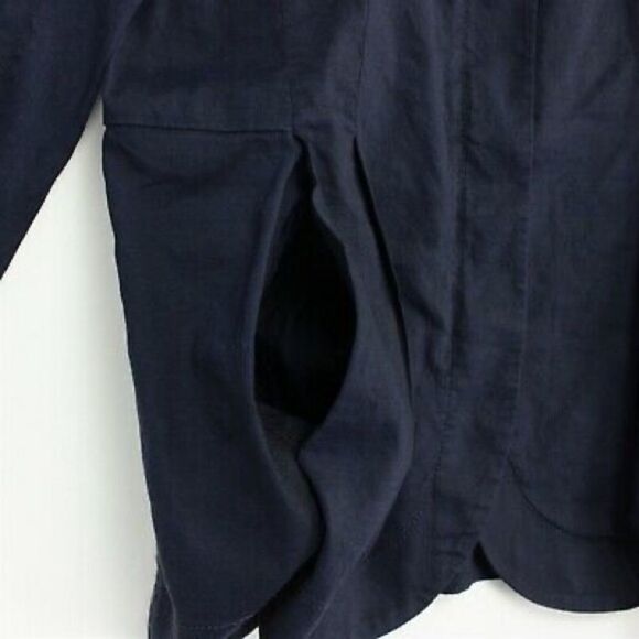 ✨2xHP✨Eileen Fisher High Collar Peplum Linen Zip Jacket✨ - Picture 5 of 8